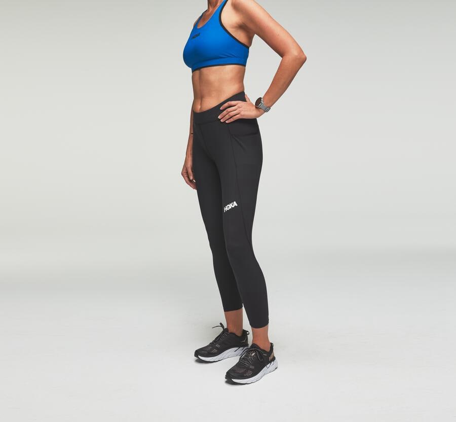 Hoka One One Performance Crop Tight Byxor Dam - Svarta - KVTFB-3246